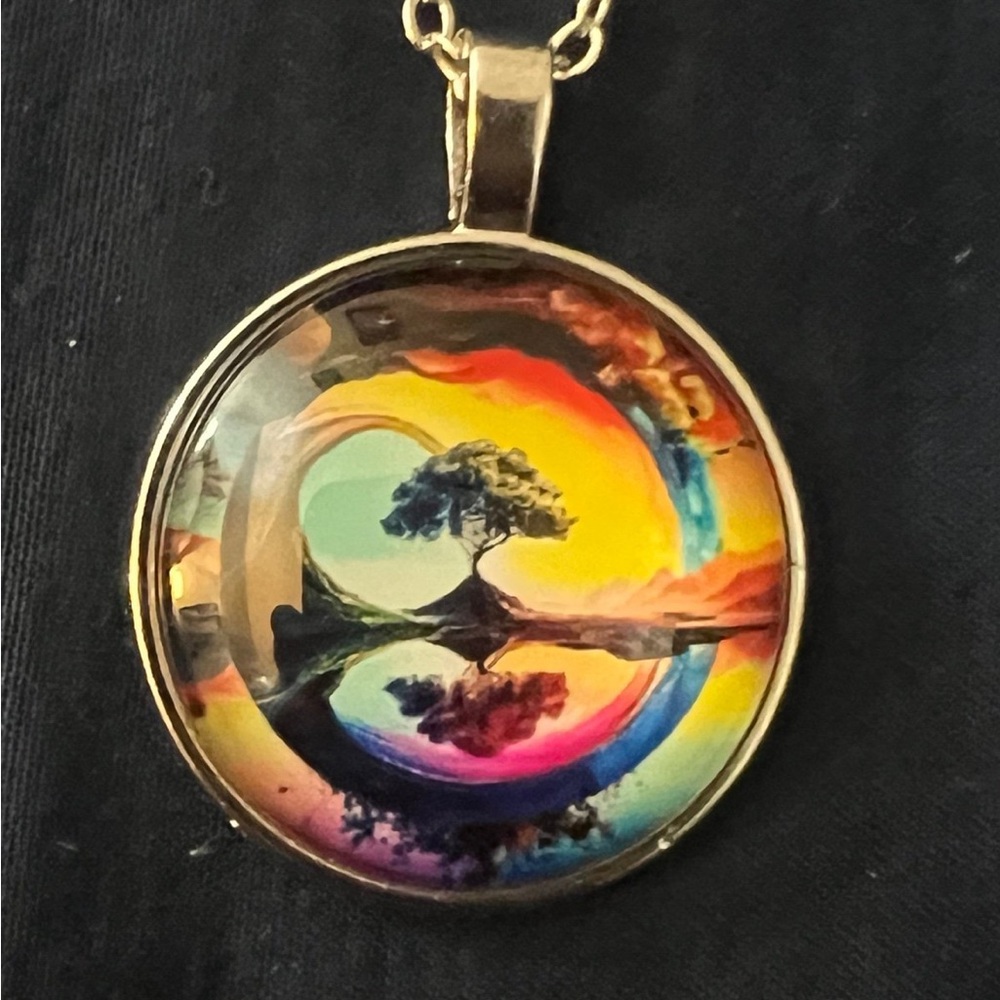 Colorful Tree Pendant Necklace